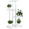 vidaXL Support pour plantes 4 niveaux 43x22x76 cm Blanc M&eacute;tal