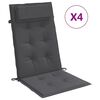 vidaXL Coussins de chaise &agrave; dossier haut lot de 4 anthracite