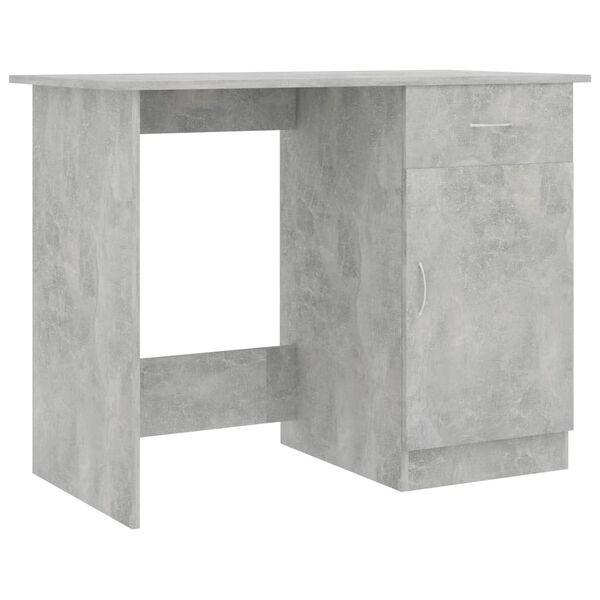 vidaXL Bureau Gris béton 100x50x76 cm Bois d’ingénierie
