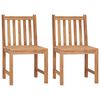 vidaXL Chaises de jardin lot de 2 avec coussins Bois de teck massif