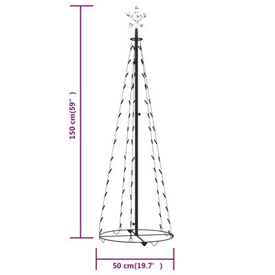 vidaXL Sapin de Noël cône 84 LED blanc froid Décoration 50x150 cm