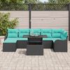vidaXL Ensemble de canap&eacute; de jardin avec coussin 8 pcs Noir Poly rotin