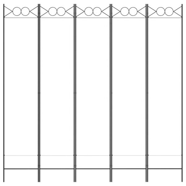 vidaXL Cloison de s&eacute;paration 5 panneaux Blanc 200x200 cm Tissu