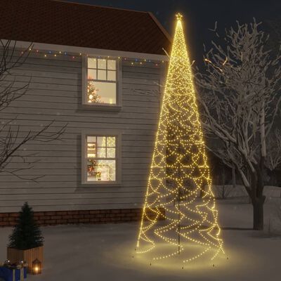 vidaXL Sapin de Noël avec piquet 3000 LED blanc chaud 800 cm