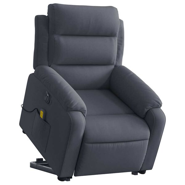 vidaXL Fauteuil inclinable de massage électrique gris foncé velours