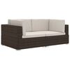 vidaXL Chaises d'angle sectionnelles avec coussins lot de 2 marron