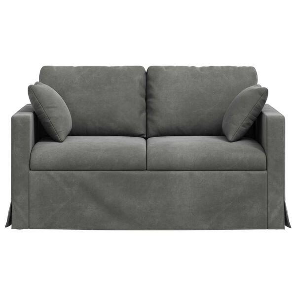vidaXL Canap&eacute; Gris fonc&eacute; 138 x 78 x 80 cm Velours