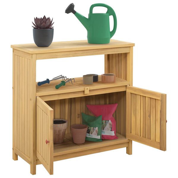 vidaXL Table console de jardin 80x35x75 cm bois massif d'acacia