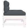 vidaXL Canap&eacute;s centraux avec coussins 2 pcs blanc bois de pin massif