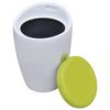 vidaXL Tabouret Blanc et vert Similicuir
