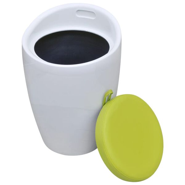 vidaXL Tabouret Blanc et vert Similicuir