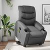 vidaXL Fauteuil inclinable de massage gris similicuir