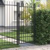 vidaXL Portillon simple porte avec dessus arqu&eacute; Acier 1x2 m Noir