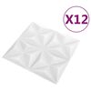 vidaXL Panneaux muraux 3D 12 pcs 50x50 cm blanc origami 3 m²
