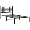 vidaXL Cadre de lit m&eacute;tal sans matelas avec t&ecirc;te de lit noir 100x200cm