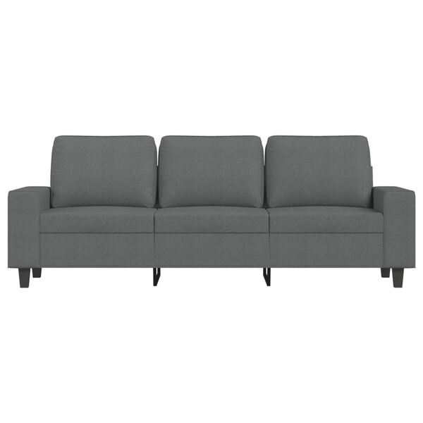 vidaXL Canap&eacute; &agrave; 3 places avec repose-pieds Gris fonc&eacute; 180 cm Tissu