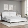 vidaXL Cadre de lit sans matelas Hvar blanc 193x203 cm similicuir