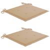 vidaXL Chaises à manger d'extérieur lot de 2 et coussins Acacia massif