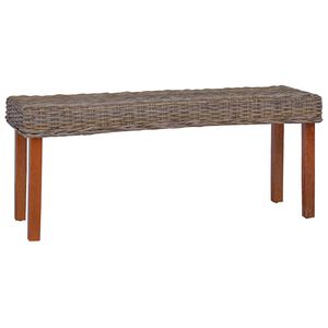 vidaXL Banc 110 cm Rotin naturel kubu et bois d'acajou massif