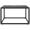 vidaXL Table basse Noir avec verre marbre noir 60x60x35 cm
