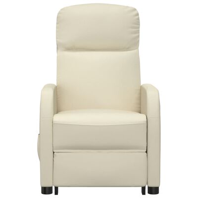 vidaXL Fauteuil de massage blanc crème similicuir