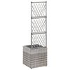 vidaXL Lit surélevé en treillis 1 pot 30x30x107 cm Résine tressée Gris