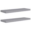 vidaXL &Eacute;tag&egrave;res murales flottantes 2 pcs gris 80x23,5x3,8 cm MDF