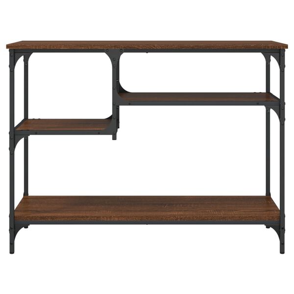 vidaXL Table console avec &eacute;tag&egrave;res ch&ecirc;ne marron 100x35x75 cm