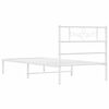vidaXL Cadre de lit métal sans matelas et tête de lit blanc 100x190 cm