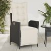 vidaXL Chaise inclinable de jardin et repose-pied noir r&eacute;sine tress&eacute;e