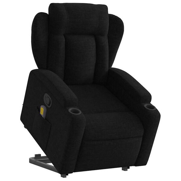 vidaXL Fauteuil inclinable de massage noir tissu