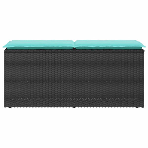 vidaXL Banc de jardin avec coussin noir 110x40x44 cm résine tressée