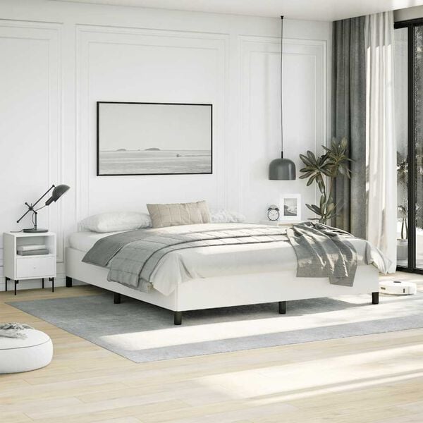 vidaXL Cadre de lit sans matelas blanc California similicuir