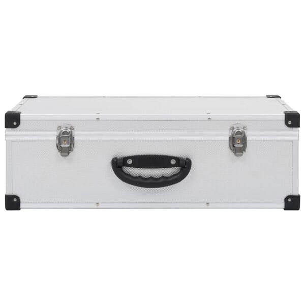 vidaXL &Eacute;tui de CD pour 80 CD Aluminium ABS Argent&eacute;