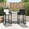 vidaXL Tabourets de bar jardin coussins lot de 2 noir r&eacute;sine tress&eacute;e