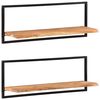 vidaXL &Eacute;tag&egrave;res murales 2 pcs 100x24x35 cm Bois d'acacia et acier