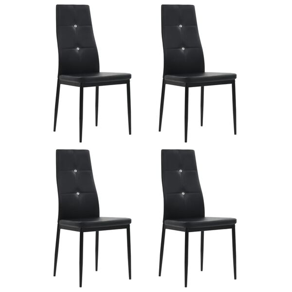 vidaXL Chaises &agrave; manger lot de 4 noir similicuir