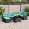vidaXL Salon de jardin 8 pcs avec coussins noir r&eacute;sine tress&eacute;e