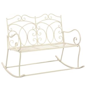 vidaXL Banc de jardin 104 cm Fer Blanc antique