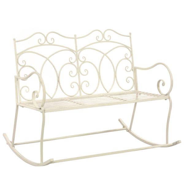 vidaXL Banc de jardin 104 cm Fer Blanc antique