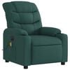 vidaXL Fauteuil inclinable de massage &eacute;lectrique vert fonc&eacute; tissu