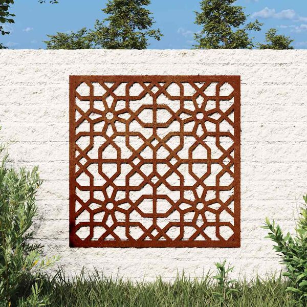 vidaXL D&eacute;coration murale jardin 55x55 cm acier corten design mauresque