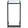 vidaXL Table d'appoint ordinateur Marbre blanc 50x35x65cm Verre trempé
