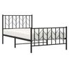 vidaXL Cadre de lit m&eacute;tal sans matelas et pied de lit noir 100x200 cm