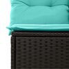 vidaXL Ensemble de Canap&eacute;s avec coussin Noir et turquoise polyrotin