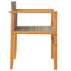 vidaXL Chaises de jardin lot de 2 gris r&eacute;sine tress&eacute;e et bois massif