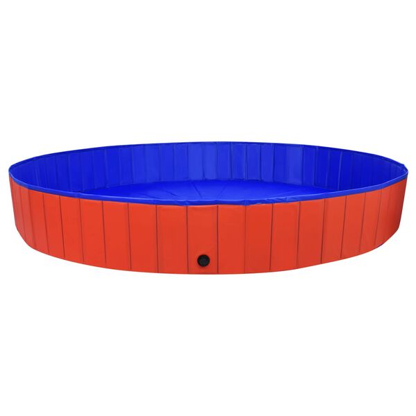 vidaXL Piscine pliable pour chiens Rouge 300x40 cm PVC