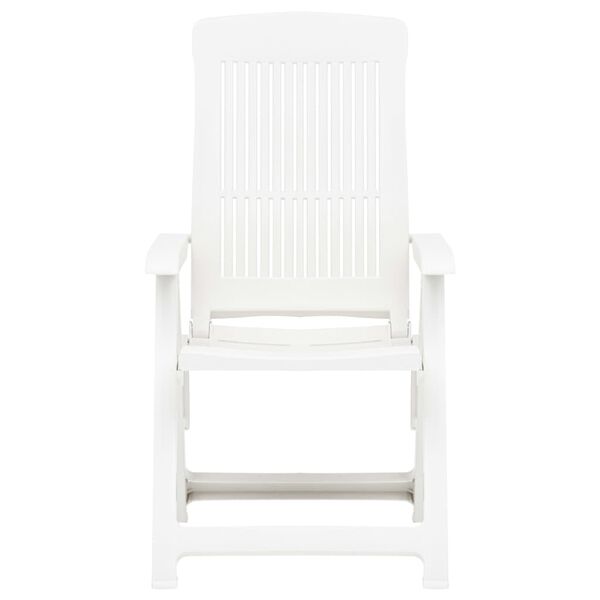 vidaXL Chaises inclinables de jardin lot de 2 Plastique Blanc