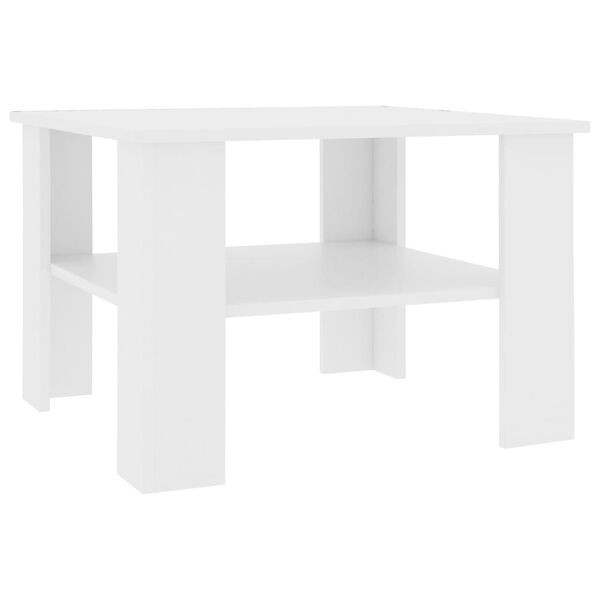 vidaXL Table basse Blanc 60x60x42 cm Bois d&rsquo;ing&eacute;nierie