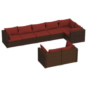 vidaXL Salon de jardin avec coussins 8 pcs marron r&eacute;sine tress&eacute;e